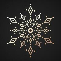 Snowflake gold style isolated on black background vector