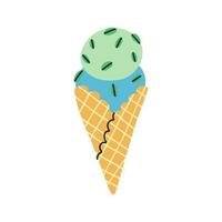 hand drawn ice cream. vector illustration in flat style