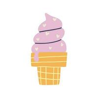 hand drawn ice cream. vector illustration in flat style