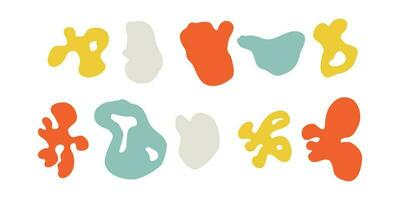 set abstract spots drawn by hand. vector trend illustration