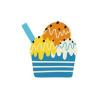 hand drawn ice cream. vector illustration in flat style