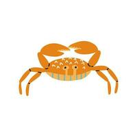 hand drawn crab in flat style. vector illustration