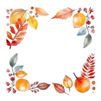 Watercolor Autumn frame. Illustration AI Generative png