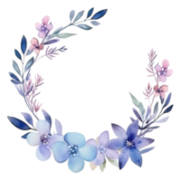 Watercolor floral frame.  Illustration AI Generative png