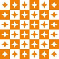 Orange 4 point star. 4 point star pattern. 4 point star pattern background. 4 point star background. Seamless pattern. for backdrop, decoration, Gift wrapping vector