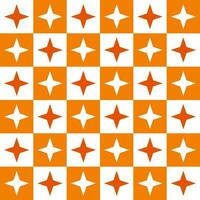 Orange 4 point star. 4 point star pattern. 4 point star pattern background. 4 point star background. Seamless pattern. for backdrop, decoration, Gift wrapping vector