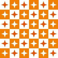 Orange 4 point star. 4 point star pattern. 4 point star pattern background. 4 point star background. Seamless pattern. for backdrop, decoration, Gift wrapping vector