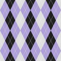 Black and purple color argyle pattern. Argyle vector pattern. Argyle pattern. Seamless geometric pattern for clothing, wrapping paper, backdrop, background, gift card, sweater.