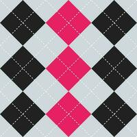 Black and pink color argyle pattern. Argyle vector pattern. Argyle pattern. Seamless geometric pattern for clothing, wrapping paper, backdrop, background, gift card, sweater.