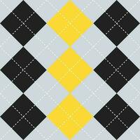 Black and yellow color argyle pattern. Argyle vector pattern. Argyle pattern. Seamless geometric pattern for clothing, wrapping paper, backdrop, background, gift card, sweater.