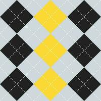 Black and yellow color argyle pattern. Argyle vector pattern. Argyle pattern. Seamless geometric pattern for clothing, wrapping paper, backdrop, background, gift card, sweater.