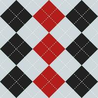 Black and red color argyle pattern. Argyle vector pattern. Argyle pattern. Seamless geometric pattern for clothing, wrapping paper, backdrop, background, gift card, sweater.