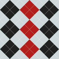 Black and red color argyle pattern. Argyle vector pattern. Argyle pattern. Seamless geometric pattern for clothing, wrapping paper, backdrop, background, gift card, sweater.