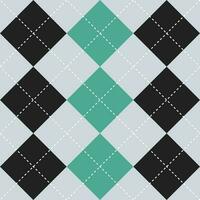 Black and green color argyle pattern. Argyle vector pattern. Argyle pattern. Seamless geometric pattern for clothing, wrapping paper, backdrop, background, gift card, sweater.