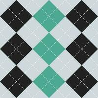 Black and green color argyle pattern. Argyle vector pattern. Argyle pattern. Seamless geometric pattern for clothing, wrapping paper, backdrop, background, gift card, sweater.