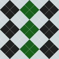 Black and light green color argyle pattern. Argyle vector pattern. Argyle pattern. Seamless geometric pattern for clothing, wrapping paper, backdrop, background, gift card, sweater.