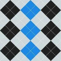 Black and blue color argyle pattern. Argyle vector pattern. Argyle pattern. Seamless geometric pattern for clothing, wrapping paper, backdrop, background, gift card, sweater.