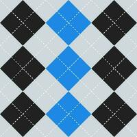 Black and blue color argyle pattern. Argyle vector pattern. Argyle pattern. Seamless geometric pattern for clothing, wrapping paper, backdrop, background, gift card, sweater.