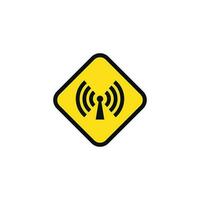 Non ionizing radiation caution warning symbol design vector