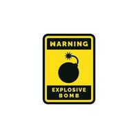 Explosive bomb caution warning symbol design vector