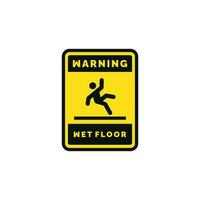 Wet floor caution warning symbol design vector