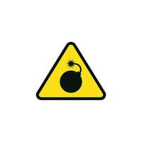 Explosive bomb caution warning symbol design vector