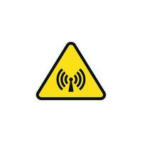 Non ionizing radiation caution warning symbol design vector