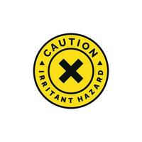 Irritant hazard caution warning symbol design vector