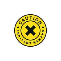 Irritant hazard caution warning symbol design vector