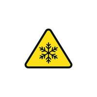 Extreme cold caution warning symbol design vector