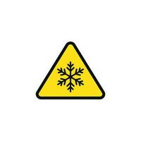 Extreme cold caution warning symbol design vector