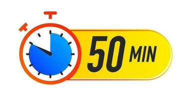 Timer icon 50 minutes vector colorful style