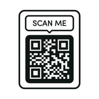 Qr code frame black color. Scan me tag vector