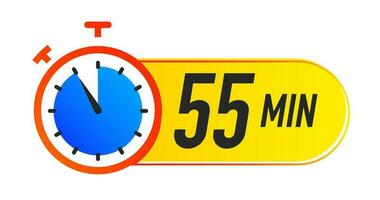 Timer icon 55 minutes vector colorful style