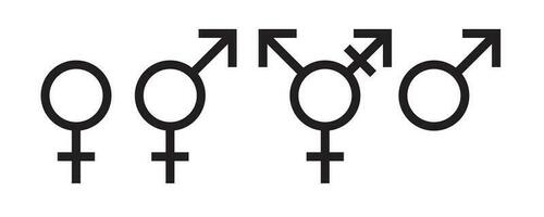 Gender sign set black color isolated on white background vector