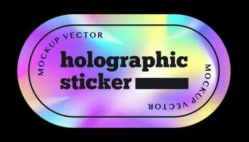 Holographic sticker colorful modern style vector