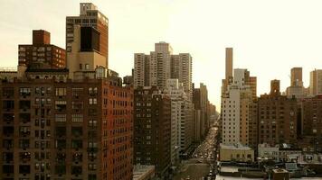 Cinematic aerial shot of real estate residential city buildings blocks video