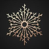 Snowflake vector gold line style isolated