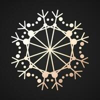 Snowflake gold color style isolated vector