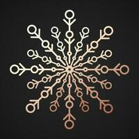 Snowflake gold luxury style isolated on black background vector