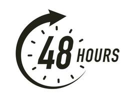 48 hours timer vector symbol black color