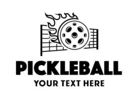 Pickleball logo vector black color isolated