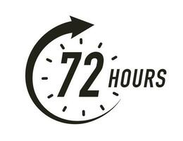 72 hours timer vector symbol black color style