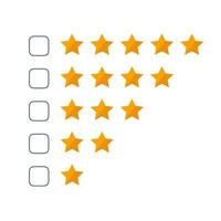 Rating stars gold  for feedback, satisfaction level vector