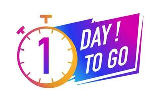 1 day to go timer vector symbol gradient color