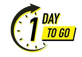 1 day to go timer vector symbol black color