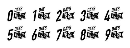 Days to go timer vector label black color style