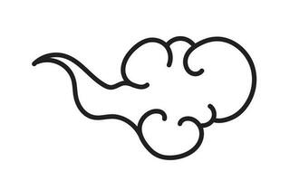 Cloud elegant style black color line isolated vector