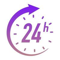 24 hours timer vector symbol gradient color