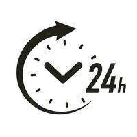 24 hours timer vector symbol black color